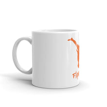 Load image into Gallery viewer, White glossy mug - Orange Split Leg Logo
