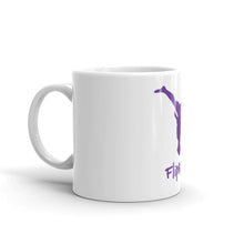 Load image into Gallery viewer, White glossy mug - Purple Split Leg Logo
