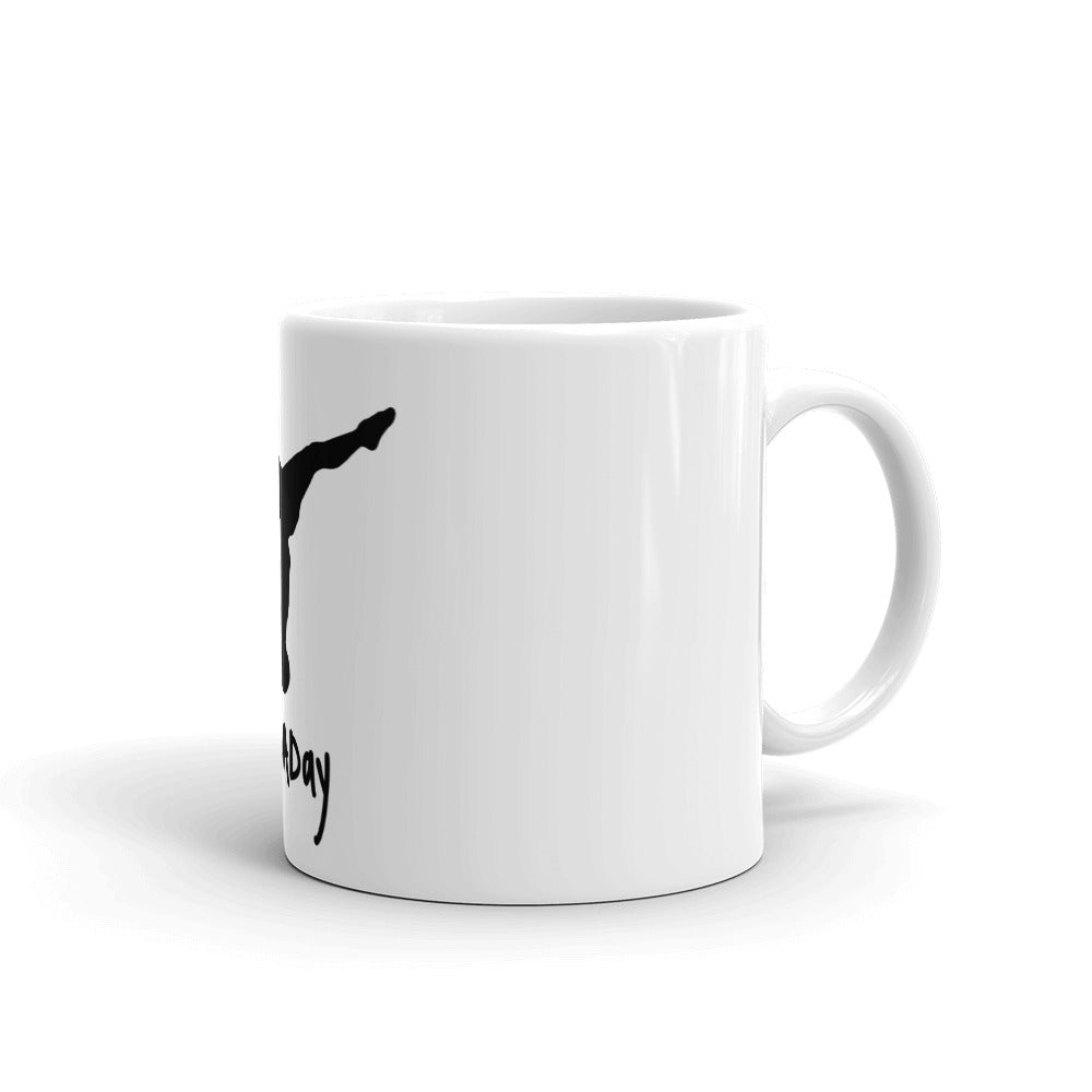 White glossy mug - Black Split Leg Logo