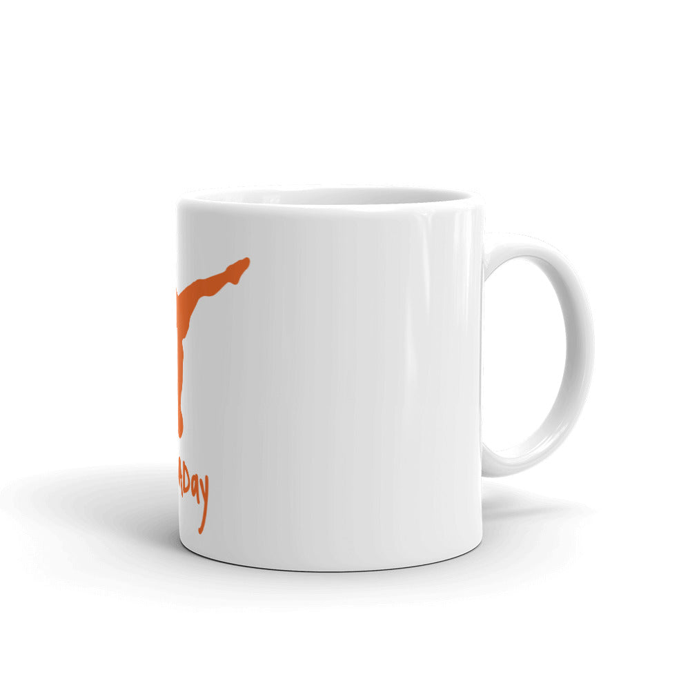 White glossy mug - Orange Split Leg Logo