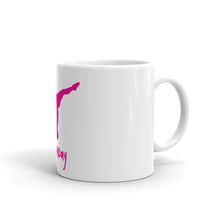 Load image into Gallery viewer, White glossy mug - Pink Split Leg Logo
