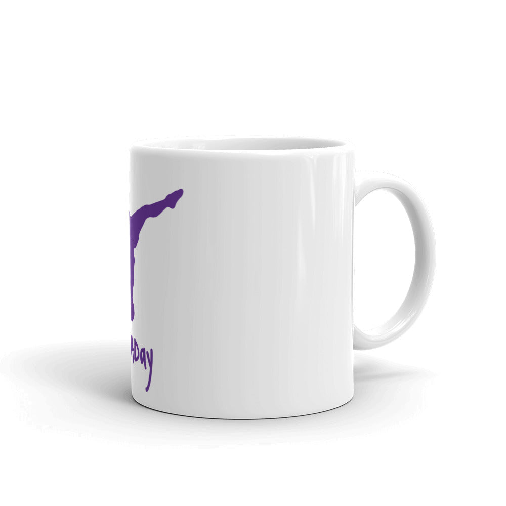 White glossy mug - Purple Split Leg Logo