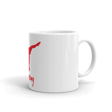 Load image into Gallery viewer, White glossy mug - Red Split Leg Logo
