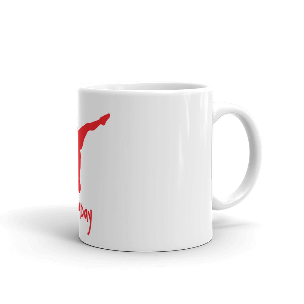 White glossy mug - Red Split Leg Logo