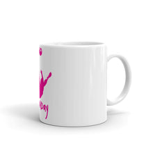 Load image into Gallery viewer, White glossy mug - Pink Trick Shot Logo
