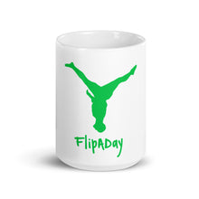 Load image into Gallery viewer, White glossy mug - Green Split Leg Logo
