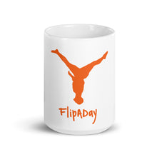 Load image into Gallery viewer, White glossy mug - Orange Split Leg Logo
