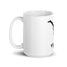 Load image into Gallery viewer, White glossy mug - Black Split Leg Logo
