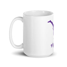 Load image into Gallery viewer, White glossy mug - Purple Split Leg Logo
