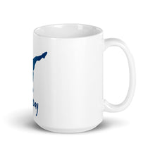 Load image into Gallery viewer, White glossy mug - Blue Split Leg Logo
