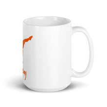 Load image into Gallery viewer, White glossy mug - Orange Split Leg Logo
