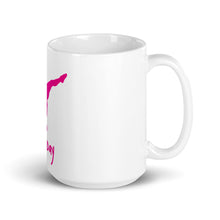 Load image into Gallery viewer, White glossy mug - Pink Split Leg Logo
