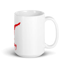 Load image into Gallery viewer, White glossy mug - Red Split Leg Logo
