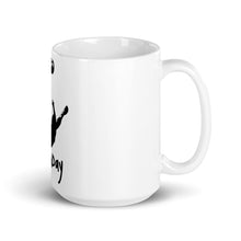 Load image into Gallery viewer, White glossy mug - Black Trick Shot Logo
