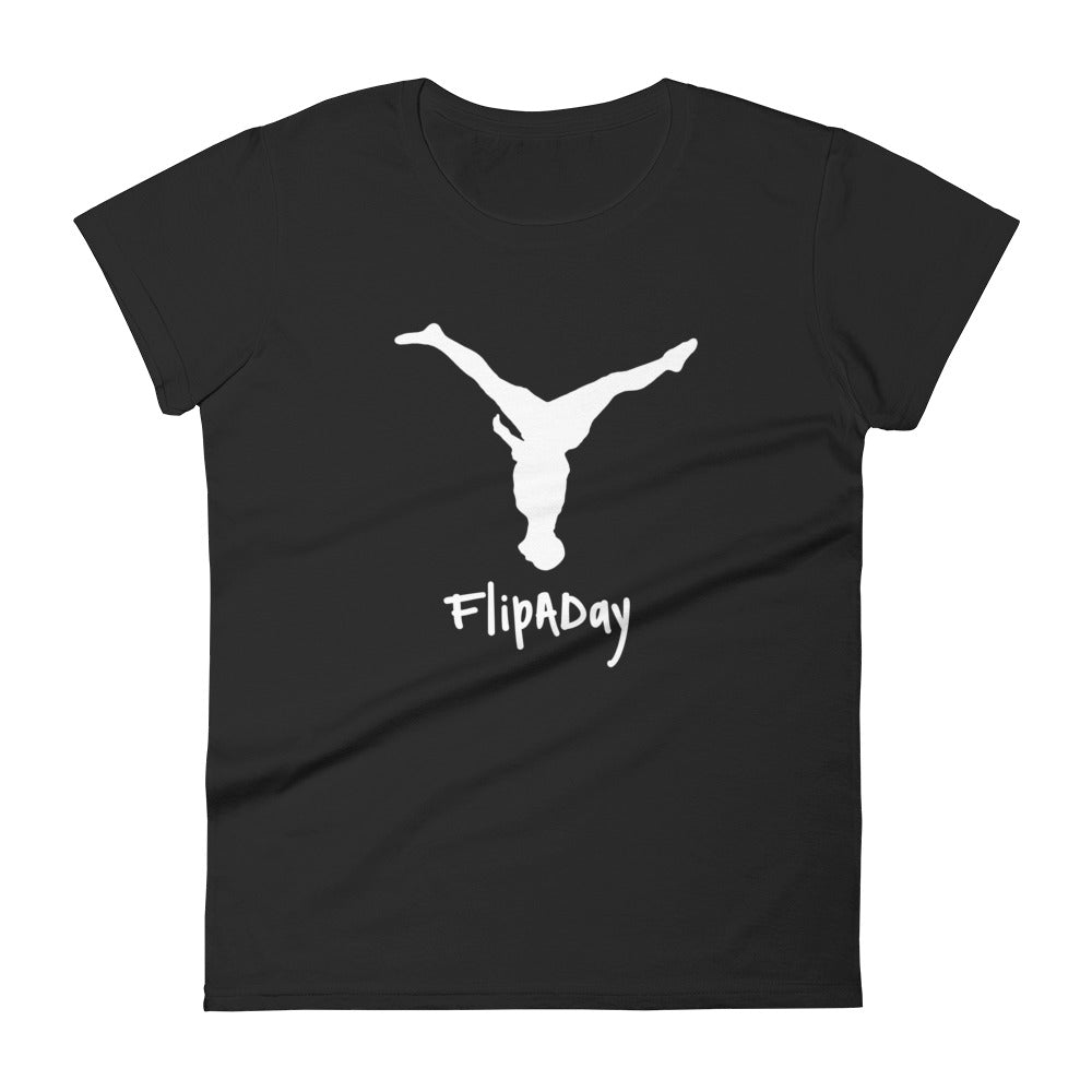 Women's Short Sleeve T-Shirt -  White Split Leg Logo