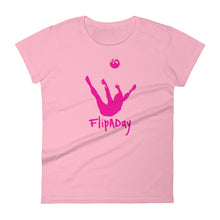 Load image into Gallery viewer, Women&#39;s Short Sleeve T-Shirt - Pink Trick Shot Logo
