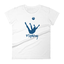 Load image into Gallery viewer, Women&#39;s Short Sleeve T-Shirt - Blue Trick Shot Logo
