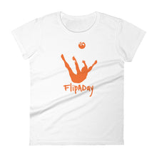 Load image into Gallery viewer, Women&#39;s Short Sleeve T-Shirt - Orange Trick Shot Logo
