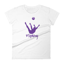 Load image into Gallery viewer, Women&#39;s Short Sleeve T-Shirt - Purple Trick Shot Logo
