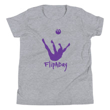 Load image into Gallery viewer, Youth Short Sleeve T-Shirt - Purple Trick Shot Logo
