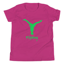 Load image into Gallery viewer, Youth Short Sleeve T-Shirt - Green Split Leg Logo
