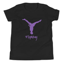 Load image into Gallery viewer, Youth Short Sleeve T-Shirt - Purple Split Leg Logo
