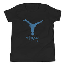 Load image into Gallery viewer, Youth Short Sleeve T-Shirt - Blue Split Leg Logo
