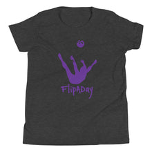 Load image into Gallery viewer, Youth Short Sleeve T-Shirt - Purple Trick Shot Logo
