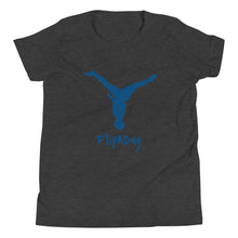 Load image into Gallery viewer, Youth Short Sleeve T-Shirt - Blue Split Leg Logo
