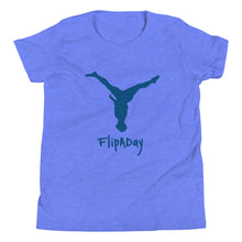 Load image into Gallery viewer, Youth Short Sleeve T-Shirt - Blue Split Leg Logo
