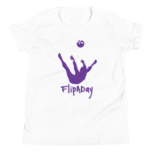 Load image into Gallery viewer, Youth Short Sleeve T-Shirt - Purple Trick Shot Logo
